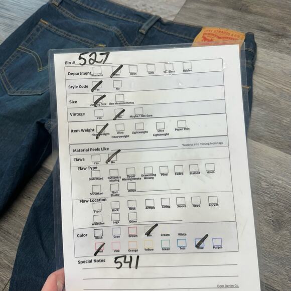 Levis 541 Red Tab Faded Dark Wash Blue Mens 32 Athletic Fit Tapered Denim Jeans - Picture 8 of 11